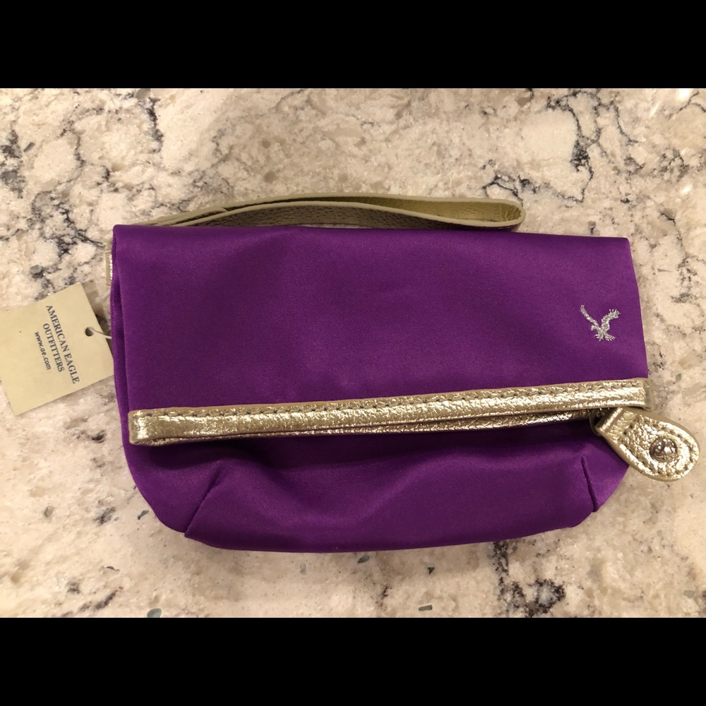 Purple American eagle wristlet